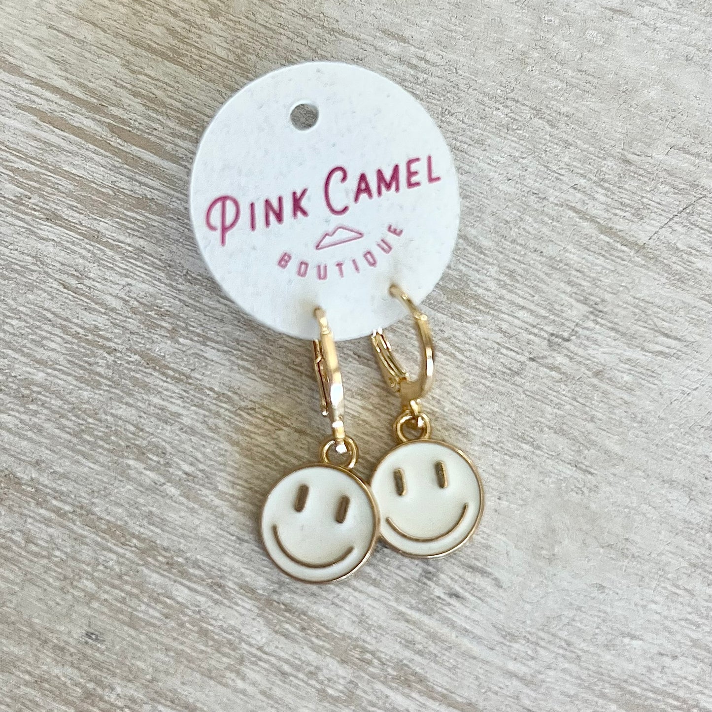 Smiley Face Mini Hoops (White)