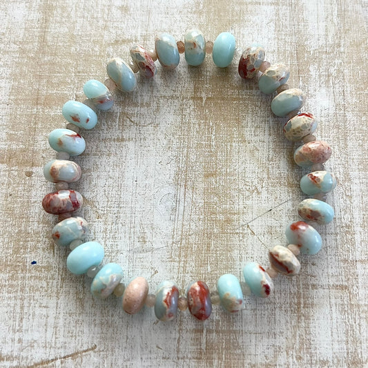 Imperial Jasper & Peach Moonstone Bracelet