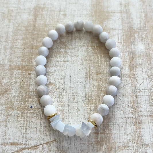 White Agate & Labradorite Bracelet