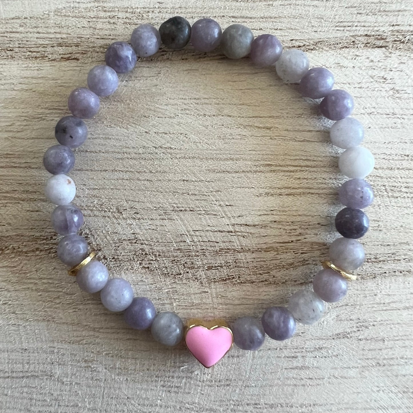 Purple Tourmaline Heart Bracelet