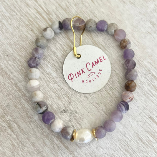 Sage Amethyst & Pearl Bracelet