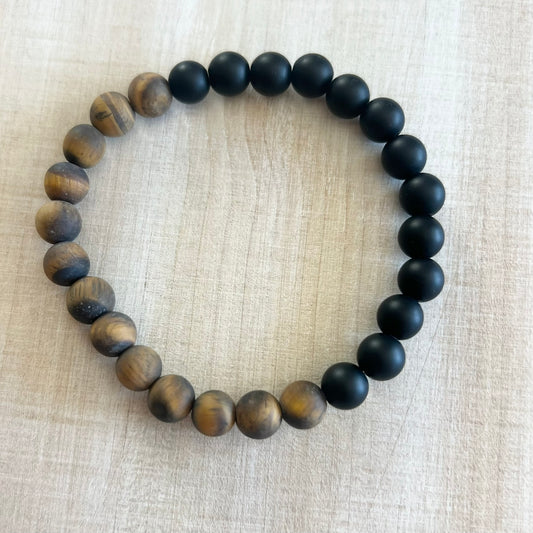 Tiger Eye & Onyx Bracelet