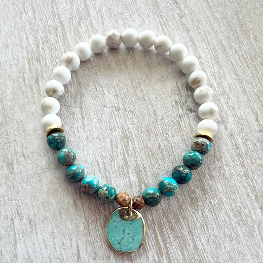 Howlite Turquoise Charm Bracelet