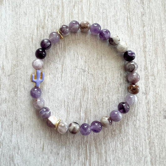 Purple Cactus Sage Amethyst Bracelet