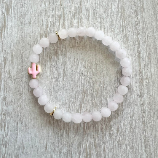 Pink Cactus Rose Quartz Bracelet