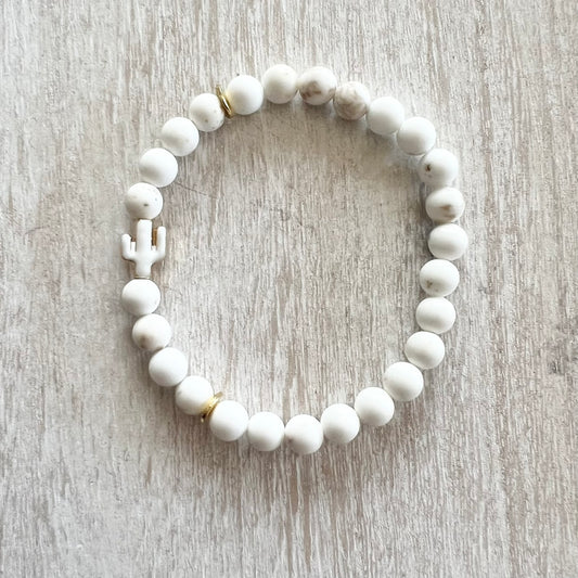 White Cactus Howlite Bracelet