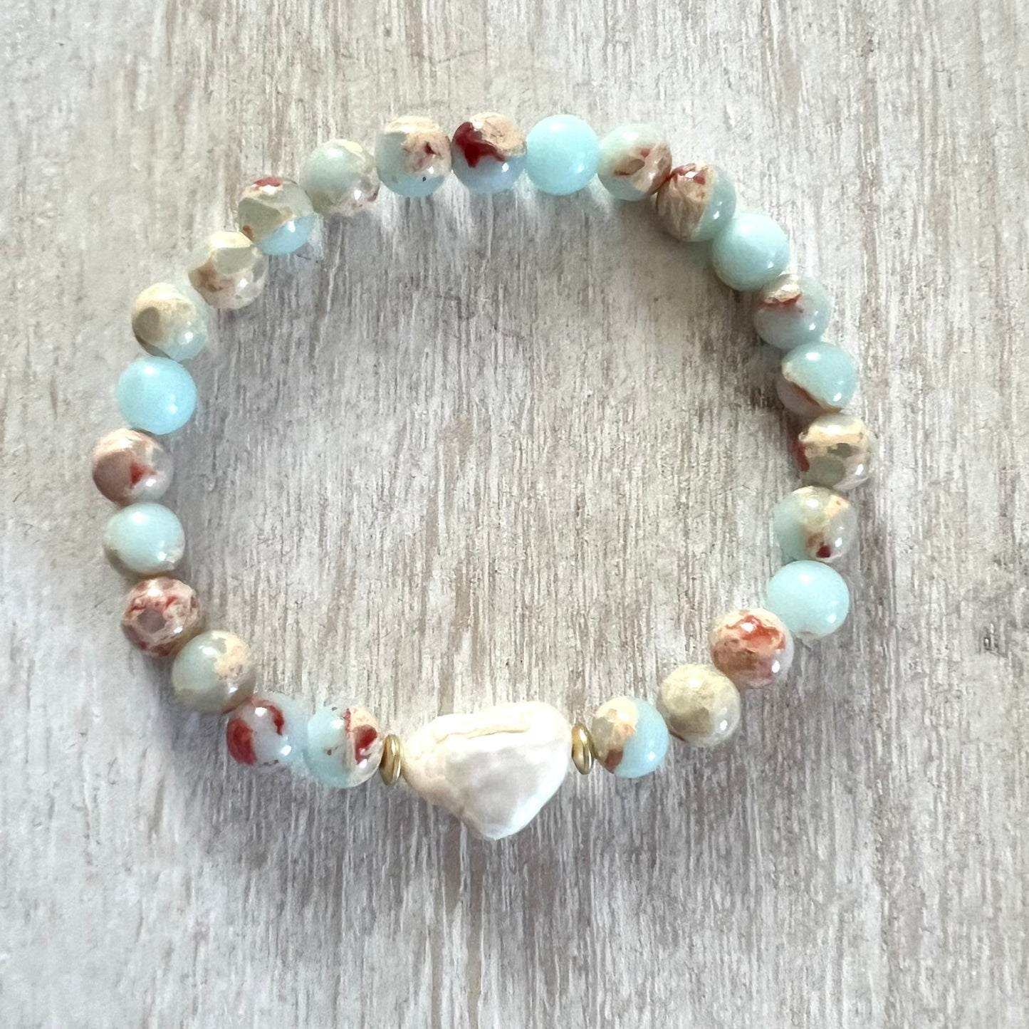 Imperial Jasper Pearl Bracelet