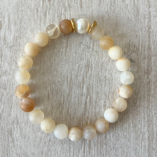 Yellow Opal and Pearl Bracelet